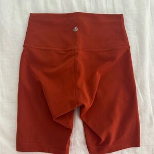 lululemon athletica burnt orange biker shorts